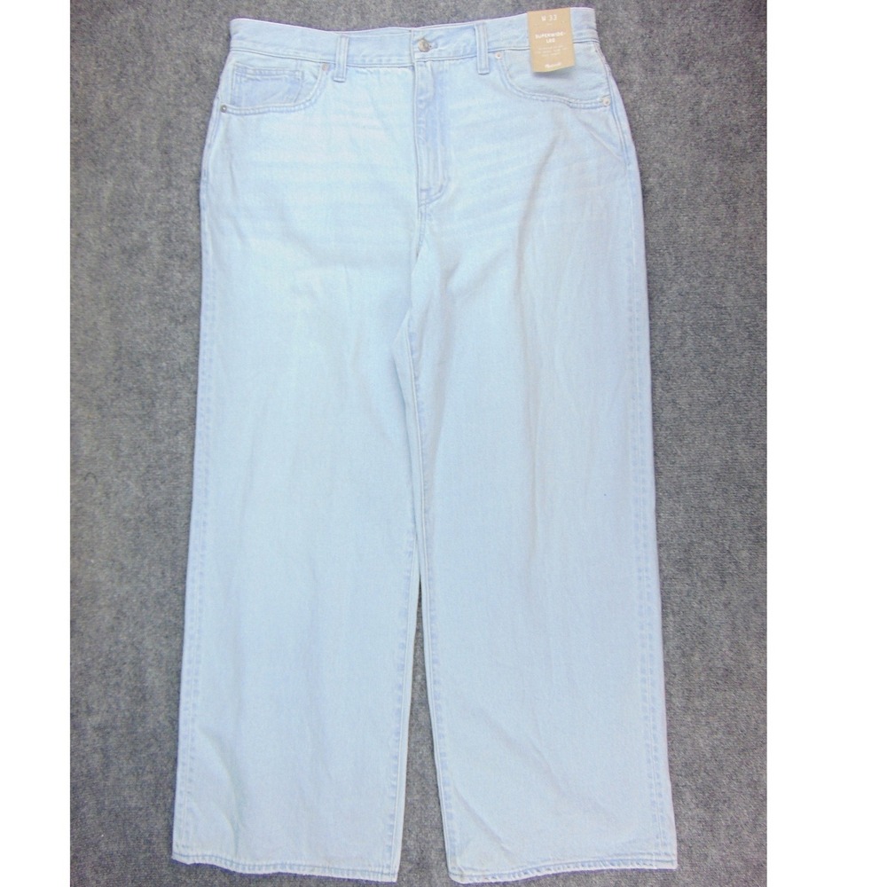 Madewell Superwide-Leg Jeans Mens 33 Light Blue Baggy Skate Streetwear NK807